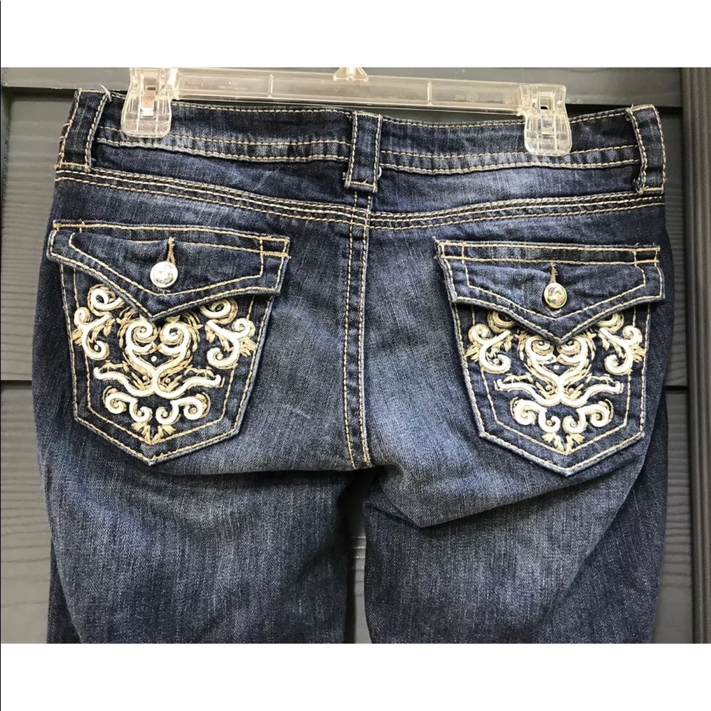 Anna Women Jeans Blue Jewelled Stretch Sz 28/6